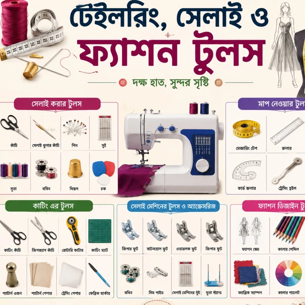 টেইলারিং, সেলাই ও ফ্যাশন টুলস